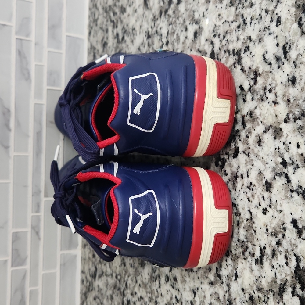 Navy-Blue Puma BMW Motorsports Driving Shoes sz 14 low top leather sneakers - Picture 4 of 7